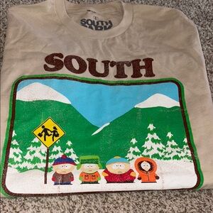 Ripple Junction Cream and Brown Short Sleeve Tee with South Graphic